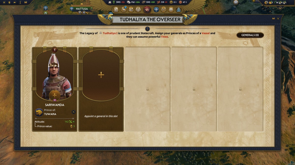 Total War: Pharaoh Tudhaliya Ancient Legacy screen.